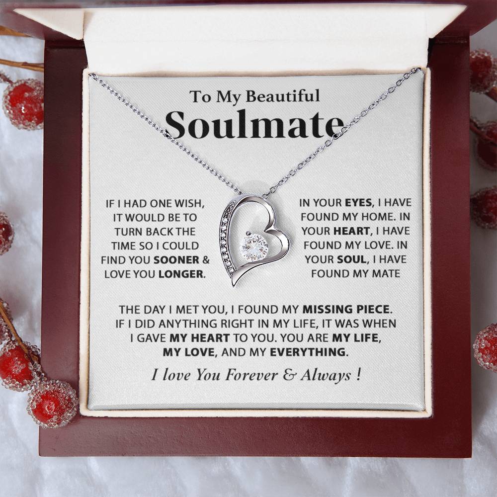 To My Soulmate Necklace, Gift for Wife, Girlfriend, Anniversary Gift,Christmas Gift