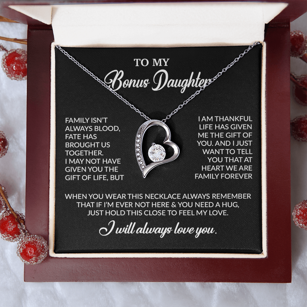 To My Bonus Daughter Necklace, Gift for Bonus Daughter, Step Daughter Birthday 2_10_Black