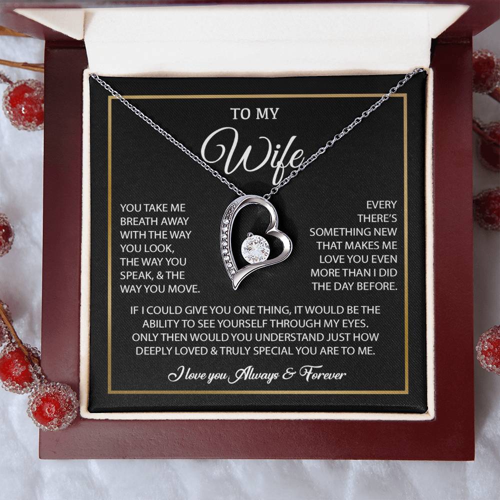 To My Wife Necklace, Gift For Wife, Anniversary Gift For Wife, Necklace For Wife 25_7_Black