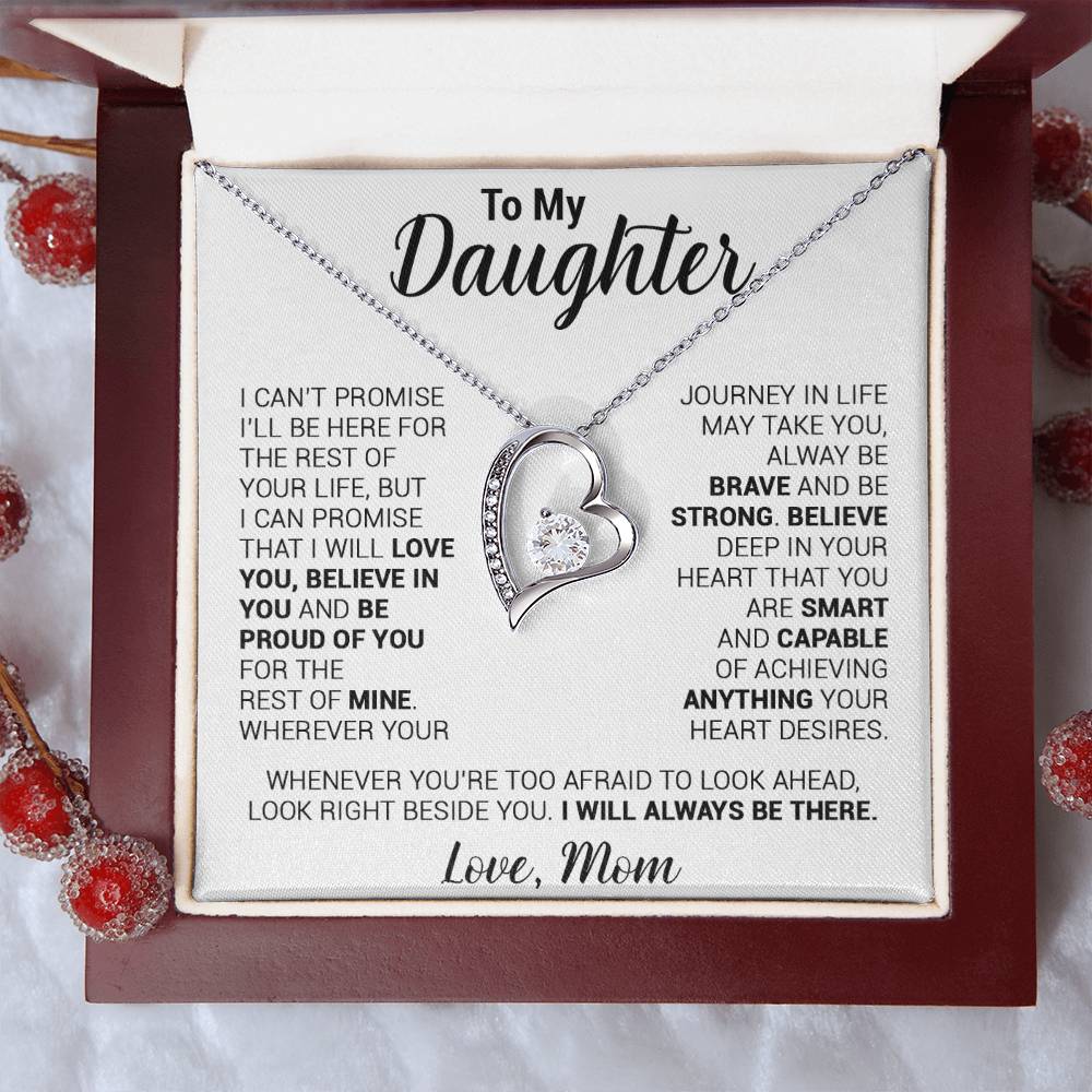To My Daughter Necklace, Daughter Mother Necklace, Daughter Gift From Mom 21_8_White