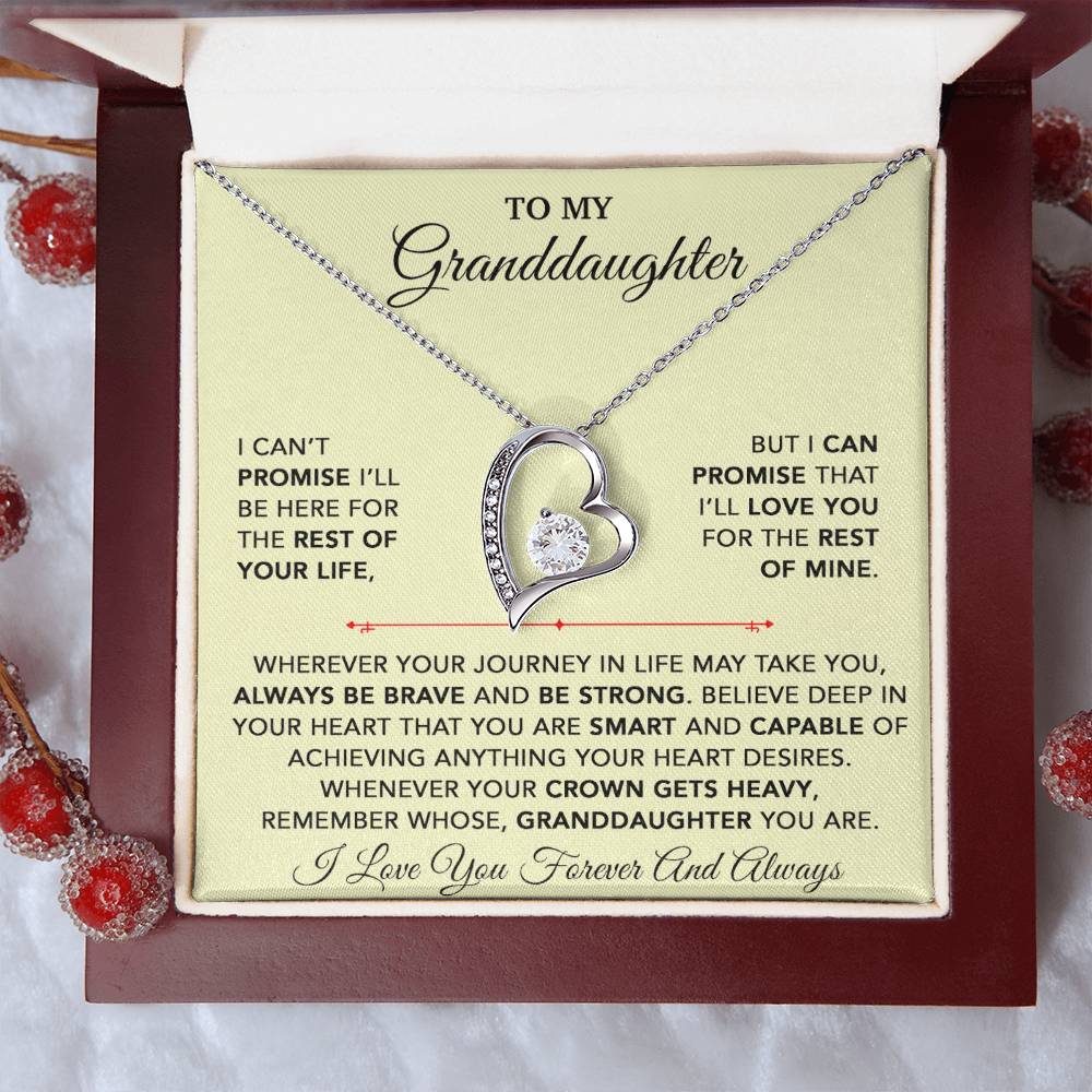 To My Granddaughter Necklace, Granddaughter Gift from Grandpa, Christmas Gift 28_9_Gold