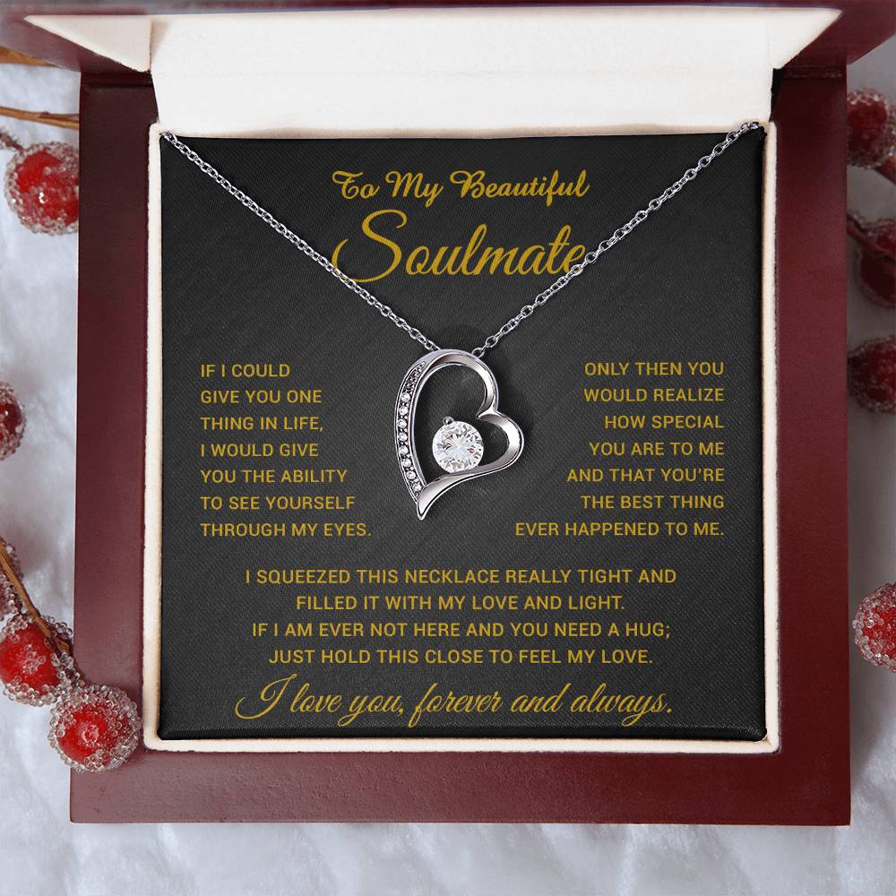 To My Soulmate Necklace, Gift For Soulmate, Anniversary Gift, Birthday Gift 30_4_Gold