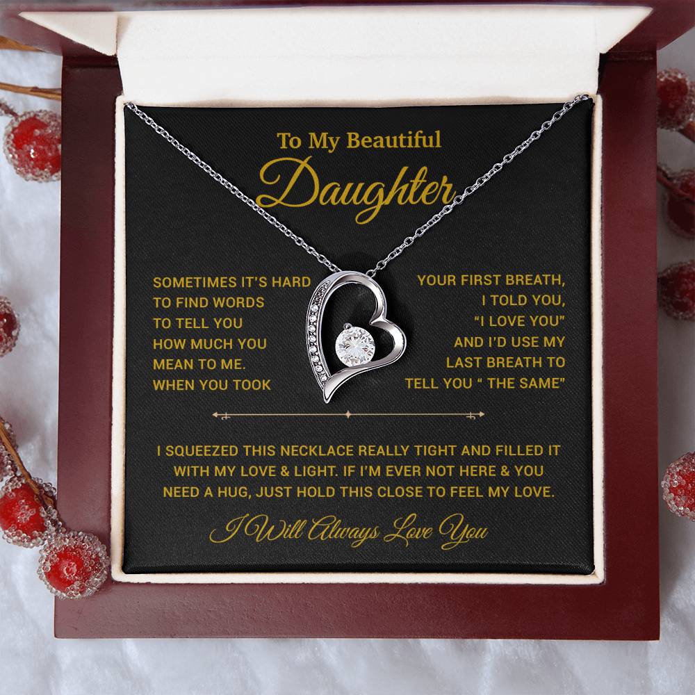 To My Daughter Necklace, Gift for Daughter from Dad, Father Daughter Necklace 22_11_Gold