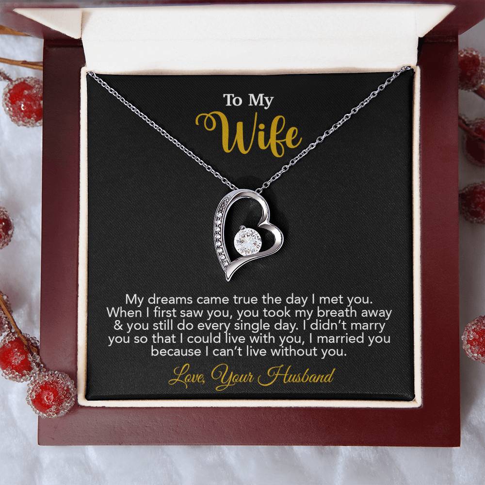 To My Wife Necklace, Wife Gift From Husband, Wife Husband Necklace, Christmas Gift 16_10_Gold