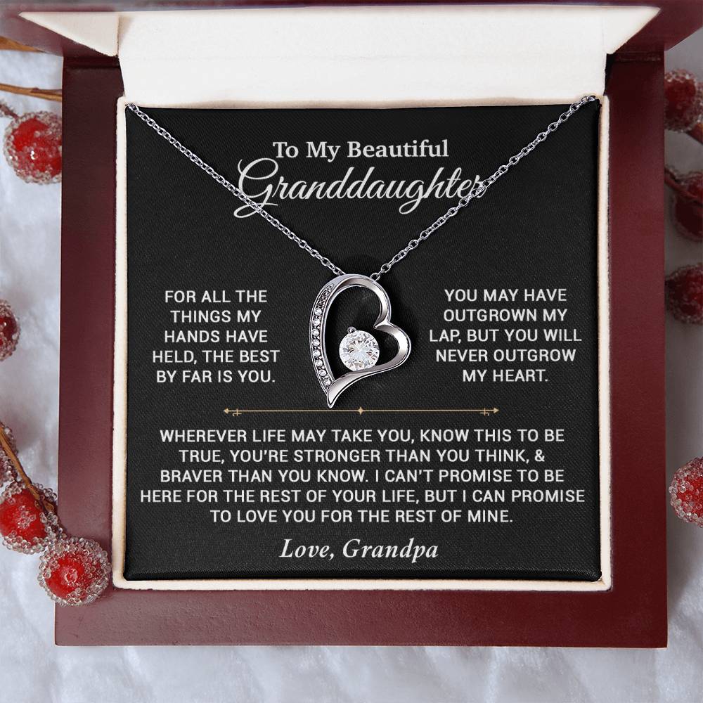 To My Granddaughter Necklace, Birthday Gift For Granddaughter, Birthday Gifts 8_6_Black