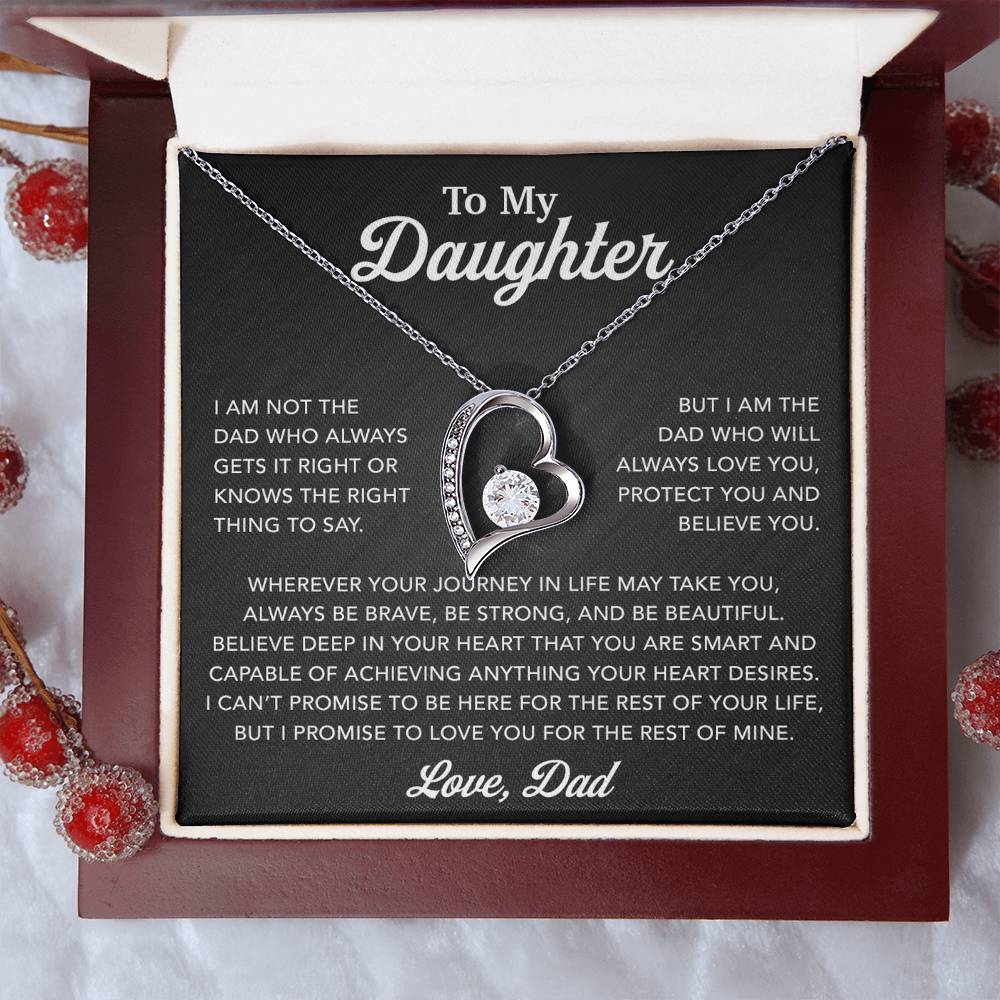 To My Daughter Necklace, Gift for Daughter from Dad, Father Daughter Necklace 12_6_Black