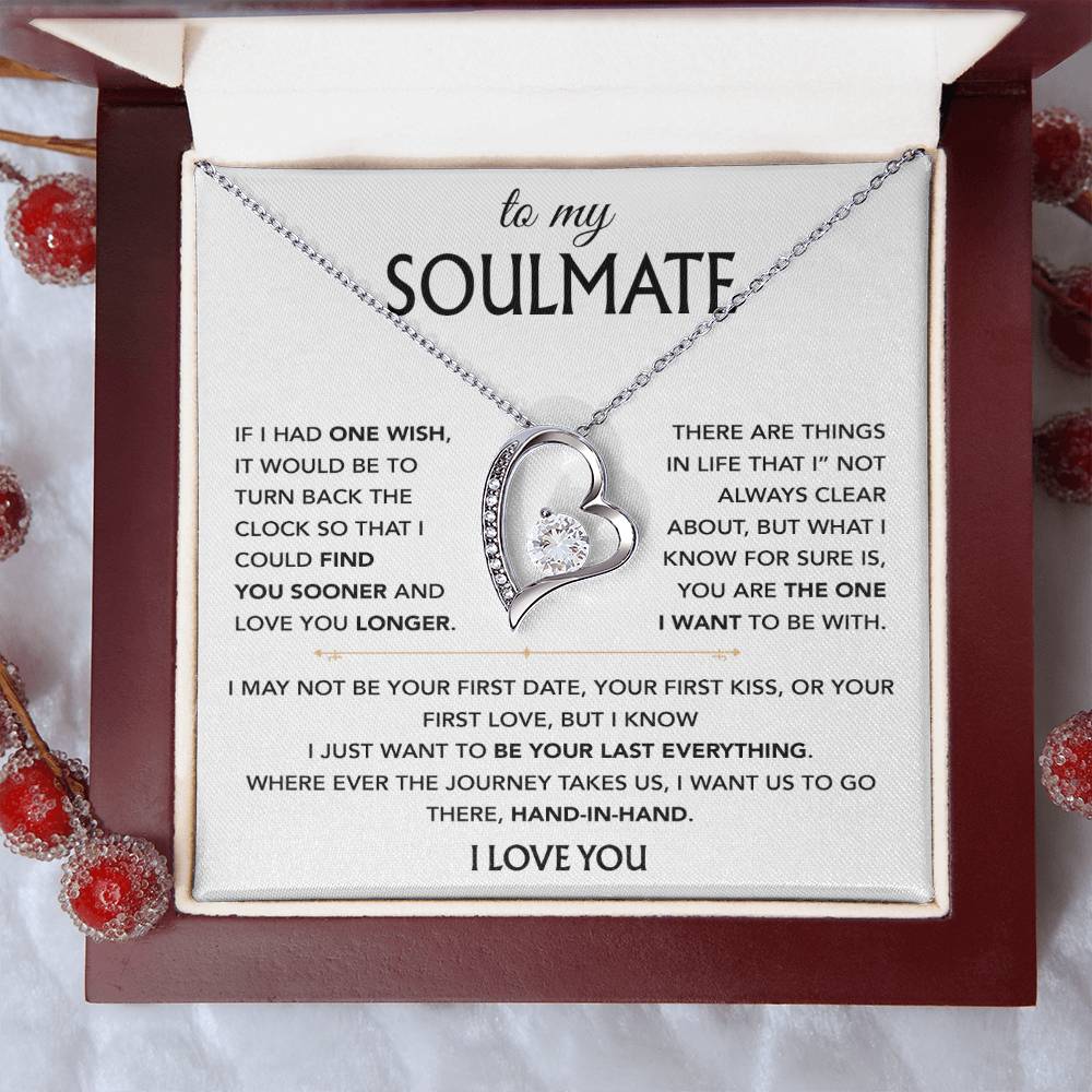 To My Soulmate Necklace Birthday, Anniversary,Valentine Gift for Wife,Girlfriend