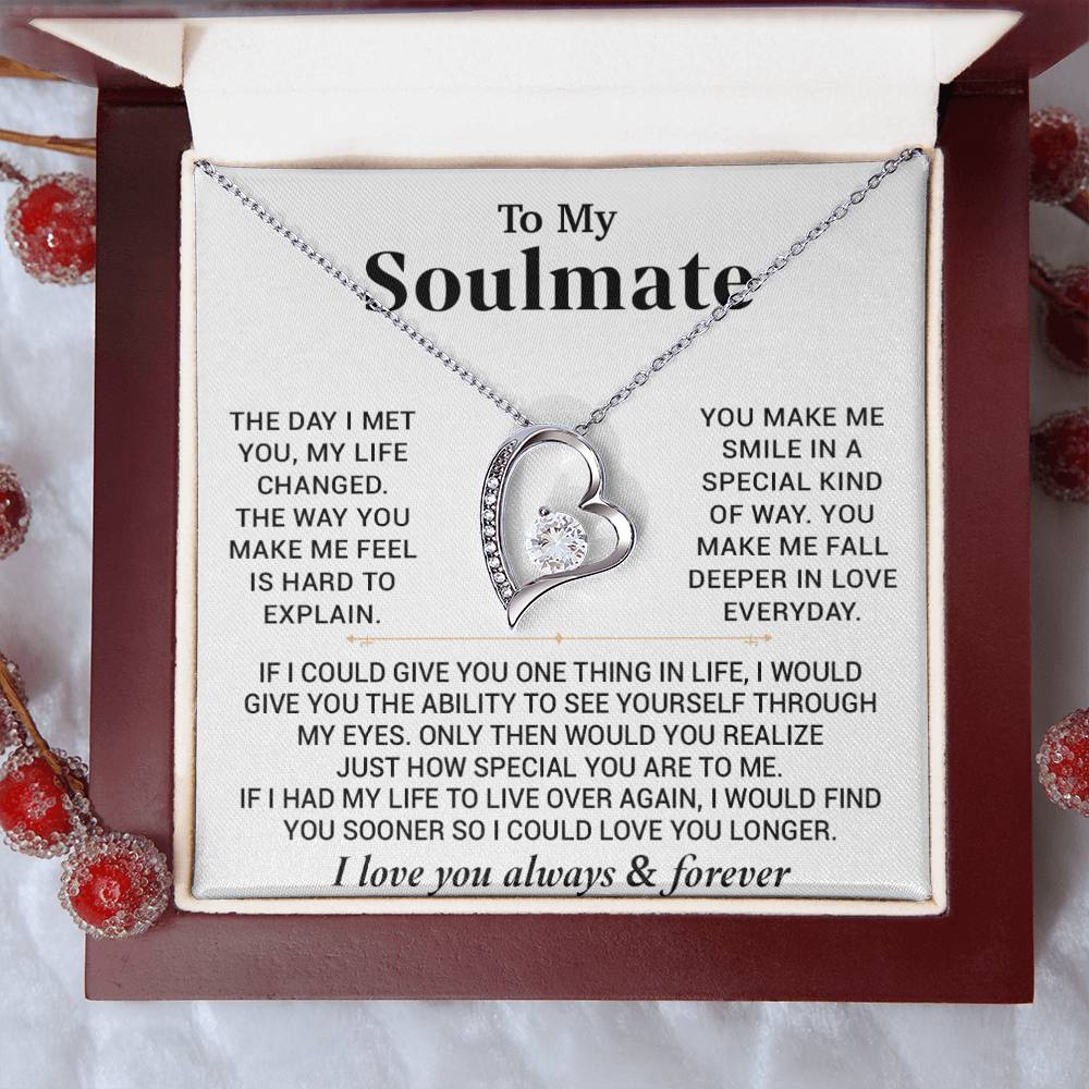 To My Soulmate Necklace Gift For Girlfriend Wife Birthday Gifts Christmas Gifts