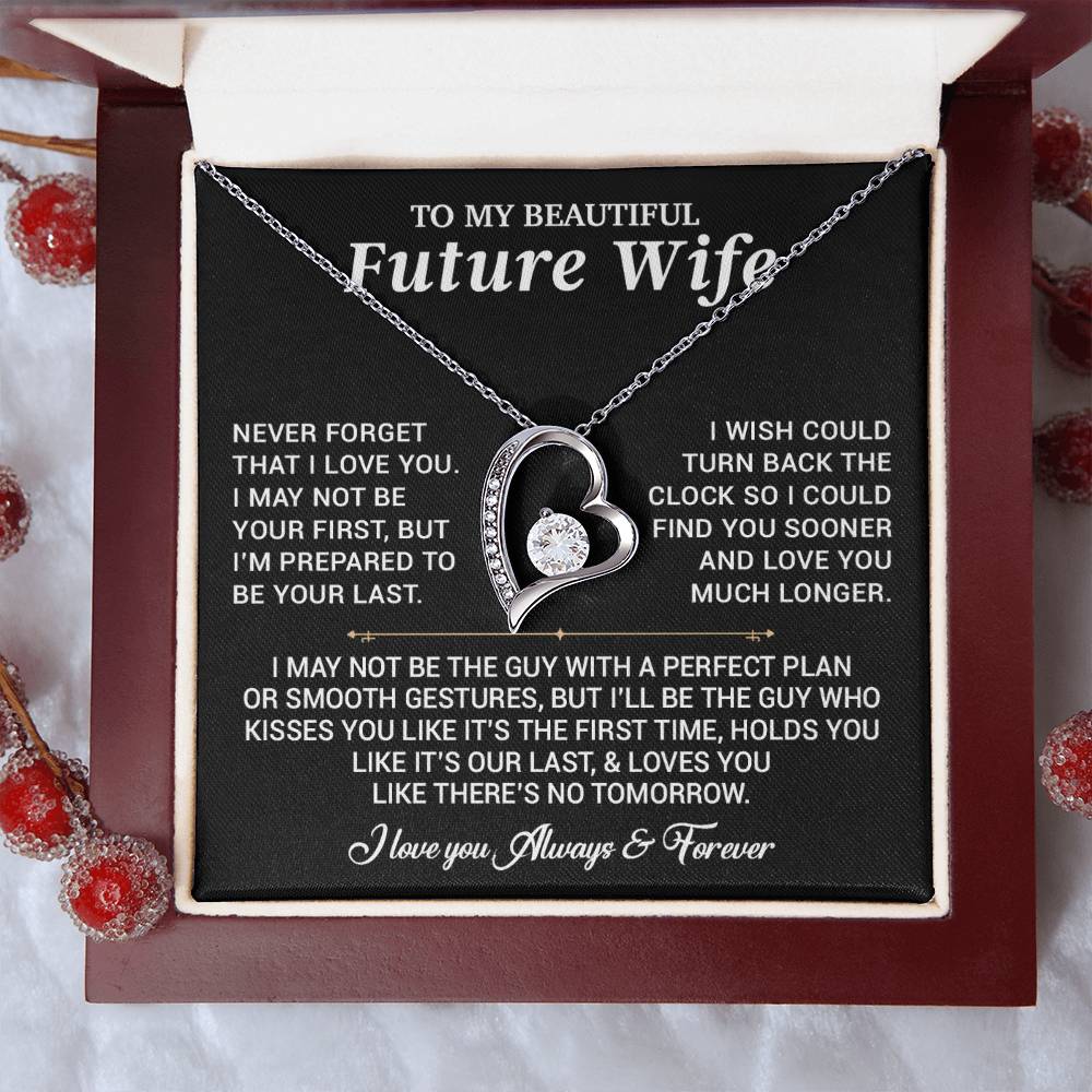 To My Beautiful Future Wife Necklace, Anniversary Birthday Christmas Gift for Her 26_6_Black