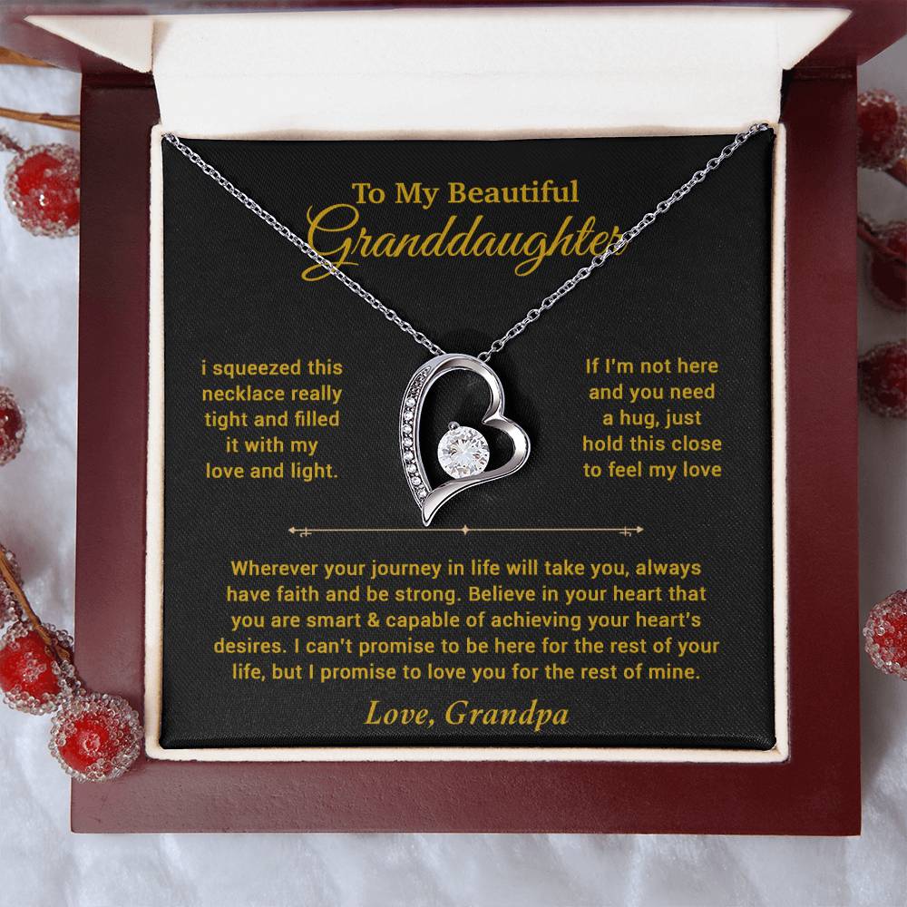 To My Granddaughter Necklace, Birthday Gift For Granddaughter, Birthday Gifts 11_6_Gold