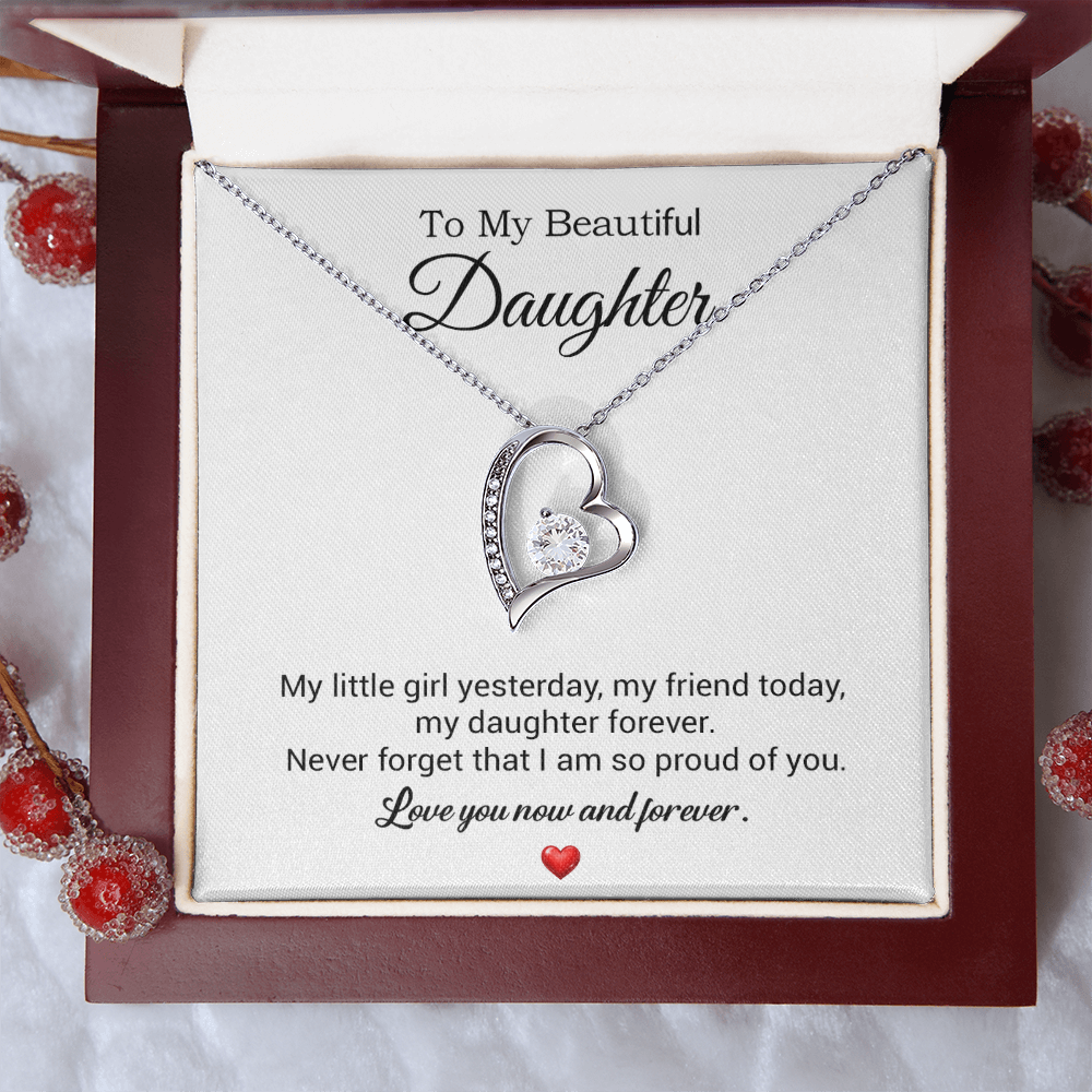 To My Daughter Necklace, Gift For Daughter From Dad, Daughter Father Necklace 10_7_White