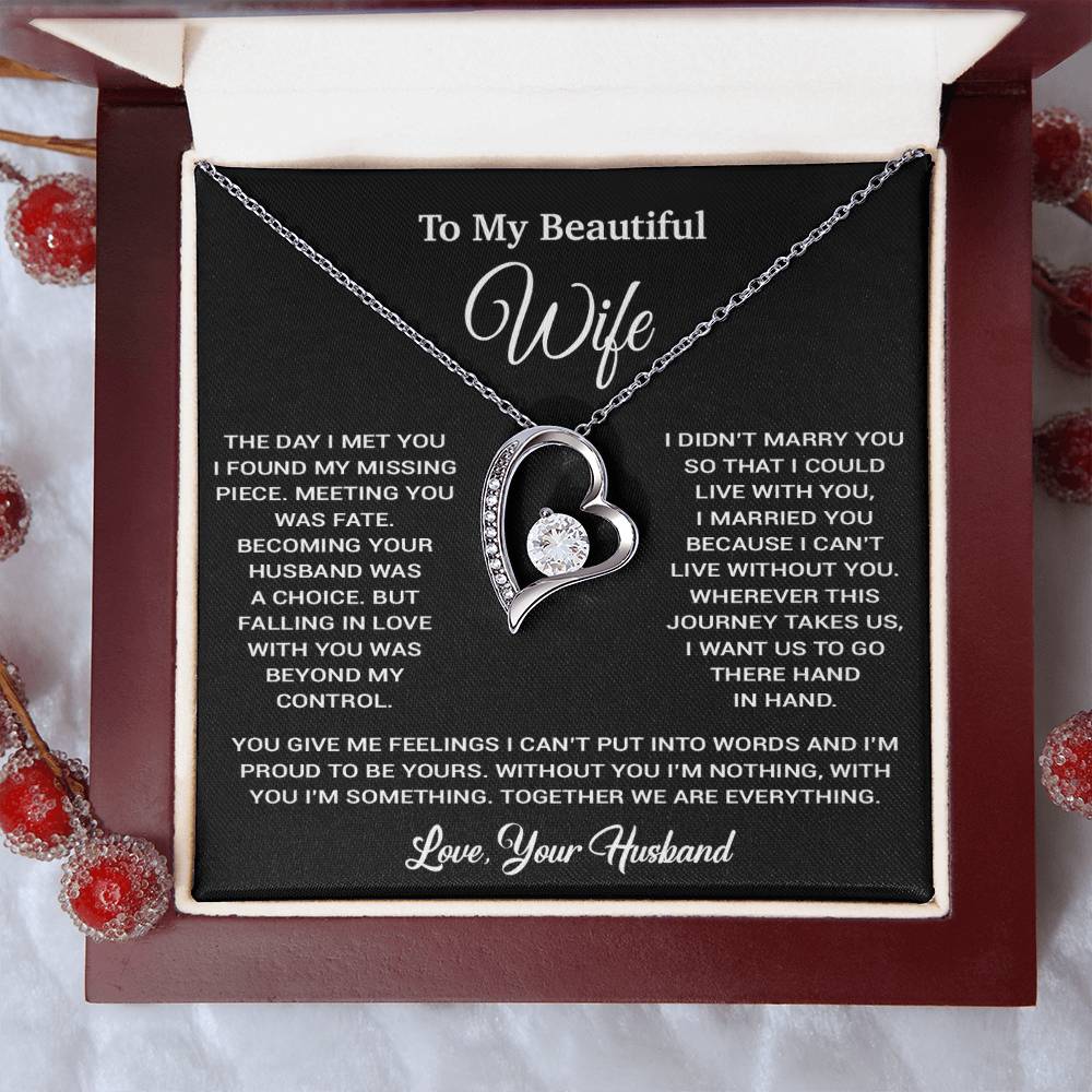 To My Wife Necklace, Vanlentines Gifts For Women, Anniversary Gift For Wife 2_2_Black