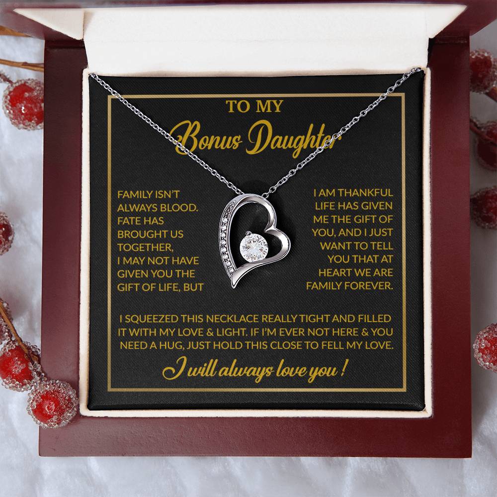 To My Bonus Daughter Necklace, Gift for Bonus Daughter, Step Daughter Birthday 3_12_Gold