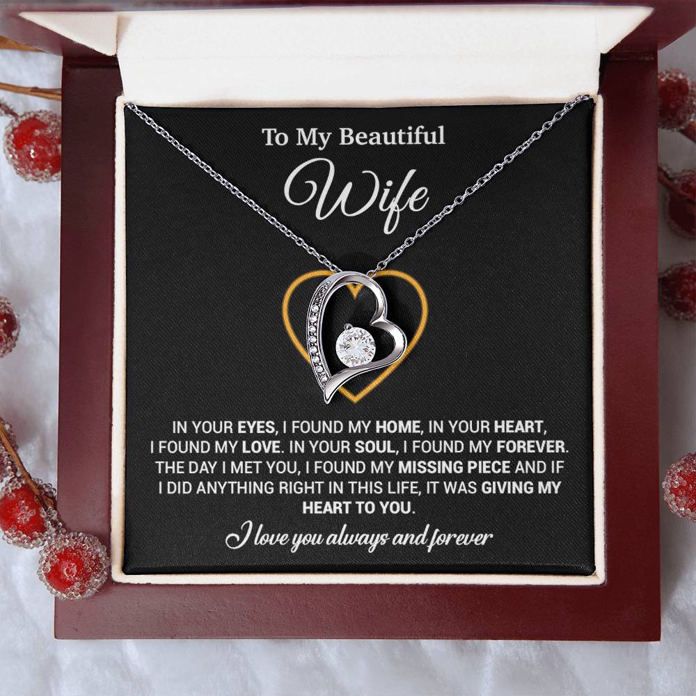 To My Wife Necklace, Gift For Wife, Anniversary Gift For Wife, Necklace For Wife 5_2_Black