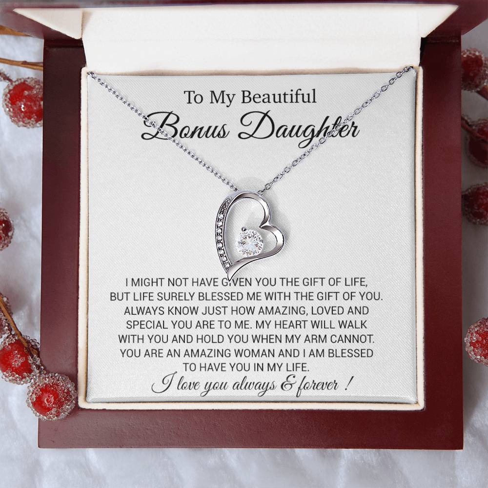 To My Bonus Daughter Necklace, Gift for Bonus Daughter, Step Daughter Birthday