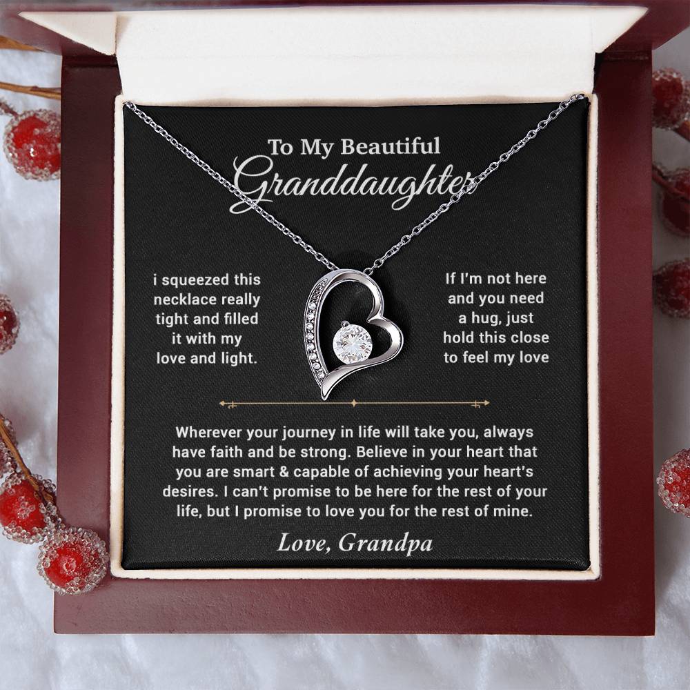 To My Granddaughter Necklace, Birthday Gift For Granddaughter, Birthday Gifts 11_6_Black