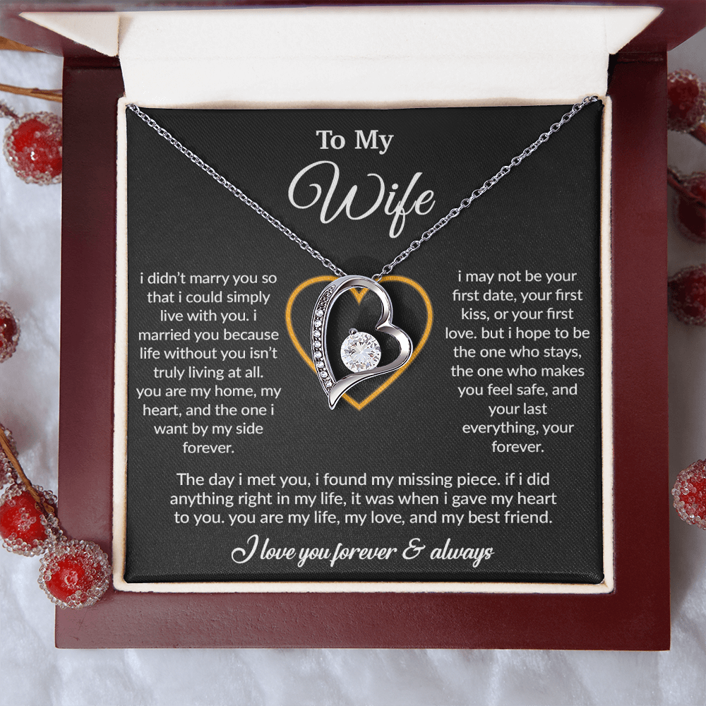 To My Wife Necklace, Gift For Wife, Anniversary Gift For Wife, Necklace For Wife 13_3_Black