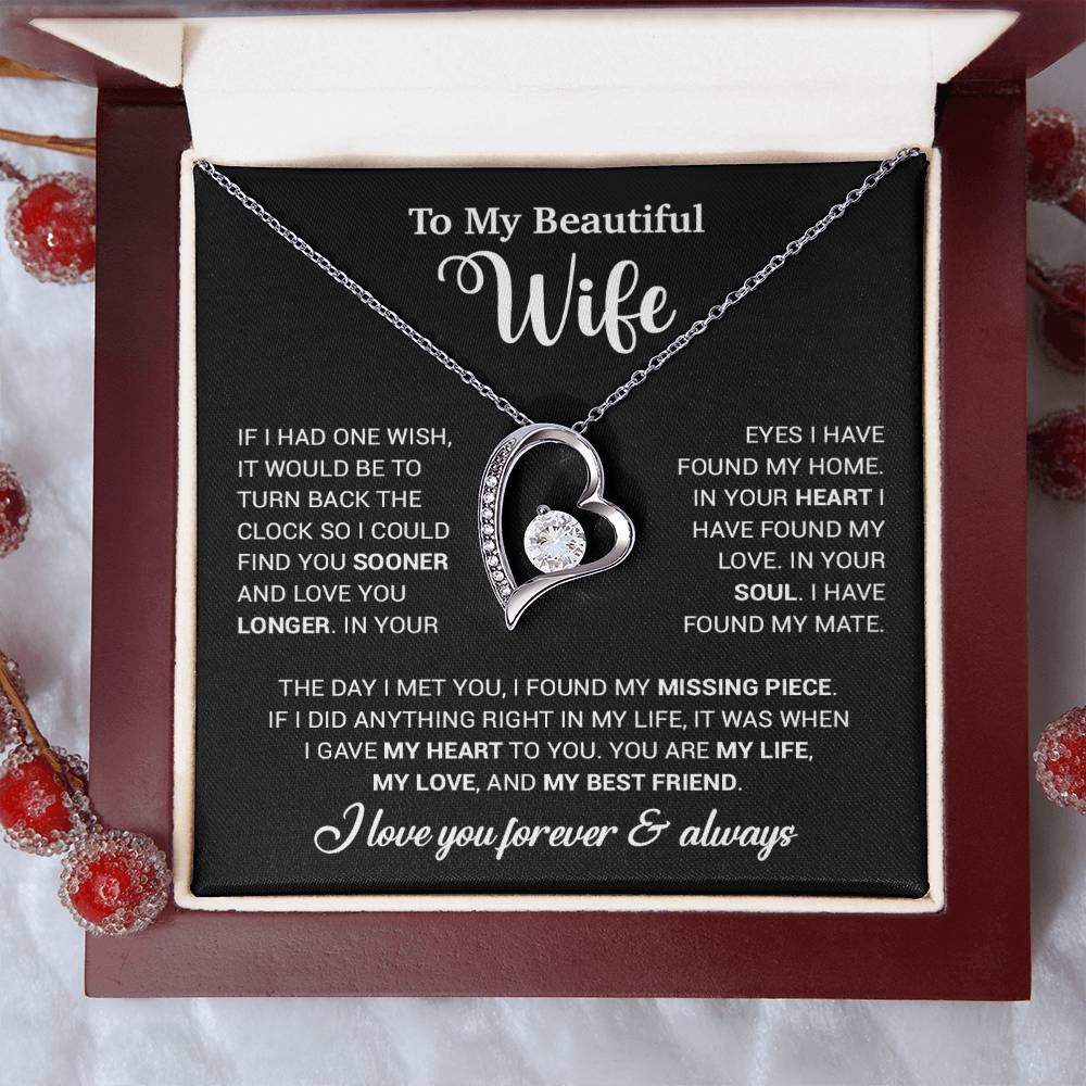 To My Wife Necklace, Wife Gift From Husband, Wife Husband Necklace, Christmas Gift 28_10_Black