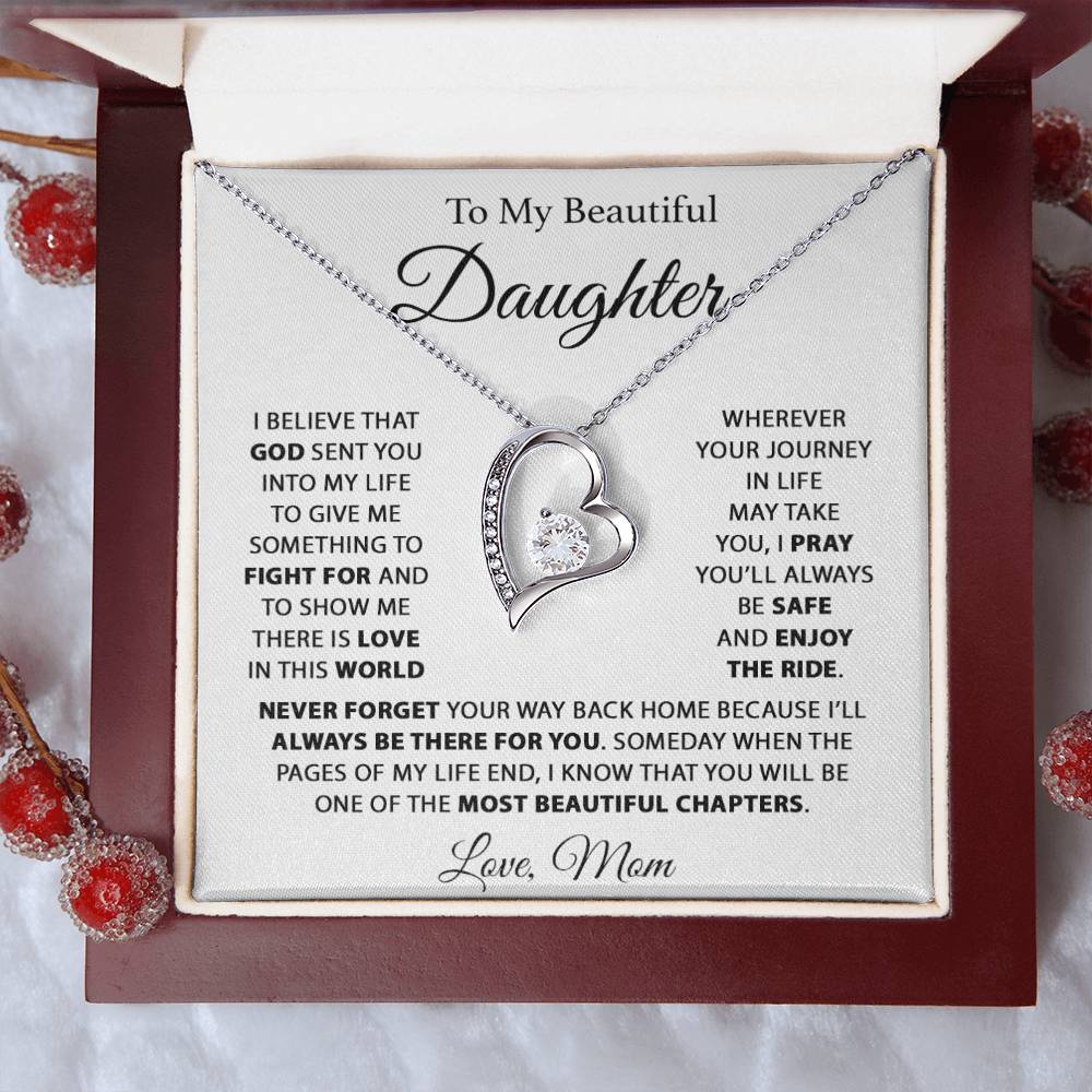 To My Daughter Necklace, Daughter Mother Necklace, Daughter Gift From Mom.