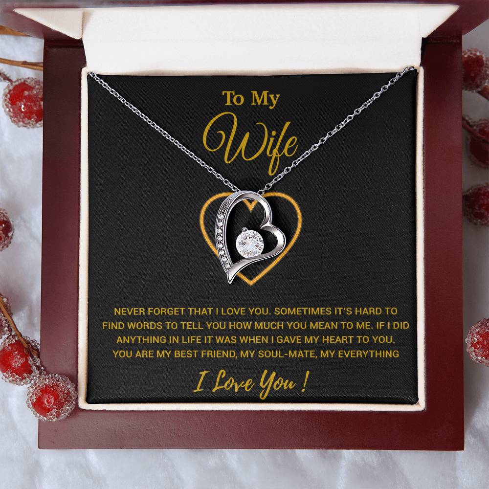 To My Wife Necklace, Christmas Gifts For Women, Anniversary Gift For Wife 2_1_Gold