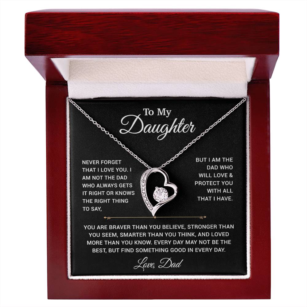 To My Daughter Necklace, Gift for Daughter from Dad, Father Daughter Necklace 25_3_Black