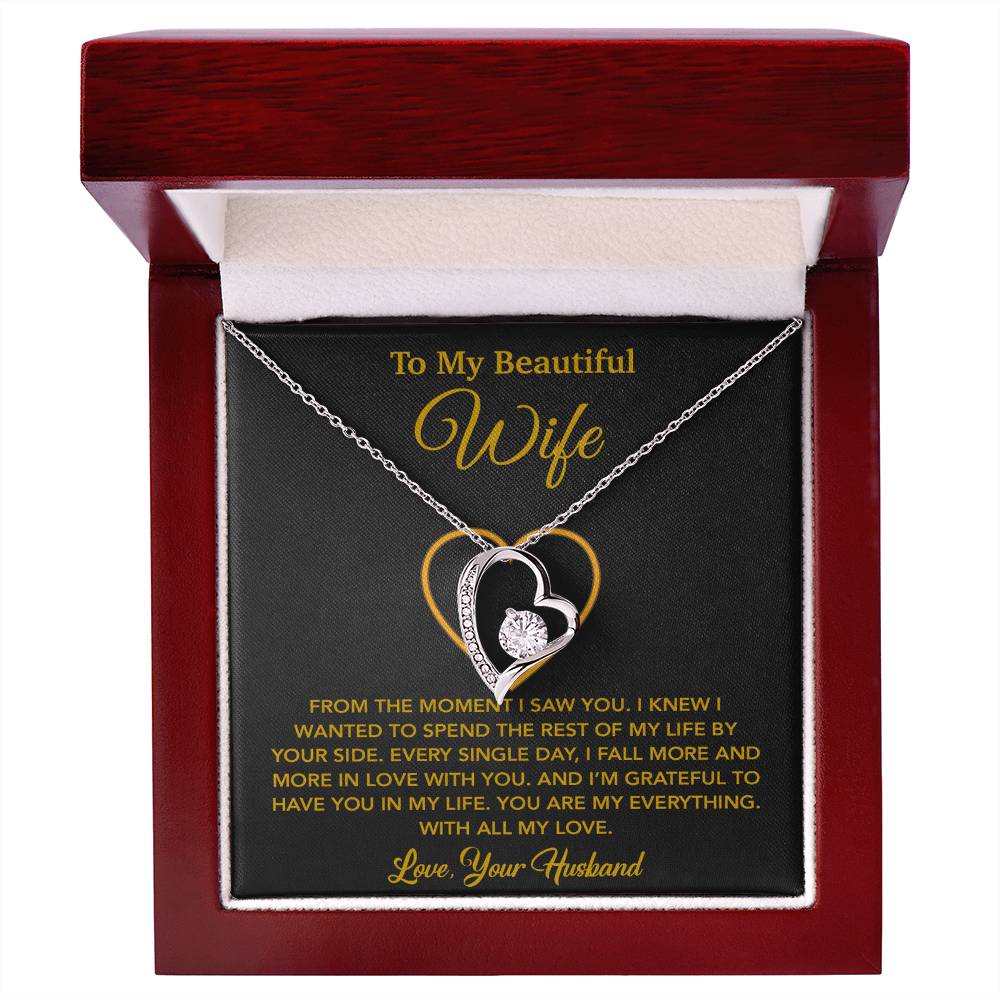 To My Wife Necklace, Gift For Wife, Anniversary Gift For Wife, Necklace For Wife 27_5_Gold