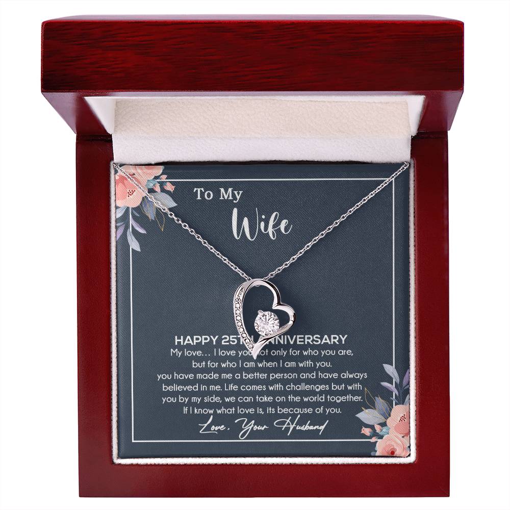 25th Anniversary Gift For Wife Necklace, 25 Year Anniversary, 25th Wedding Gift _Blue