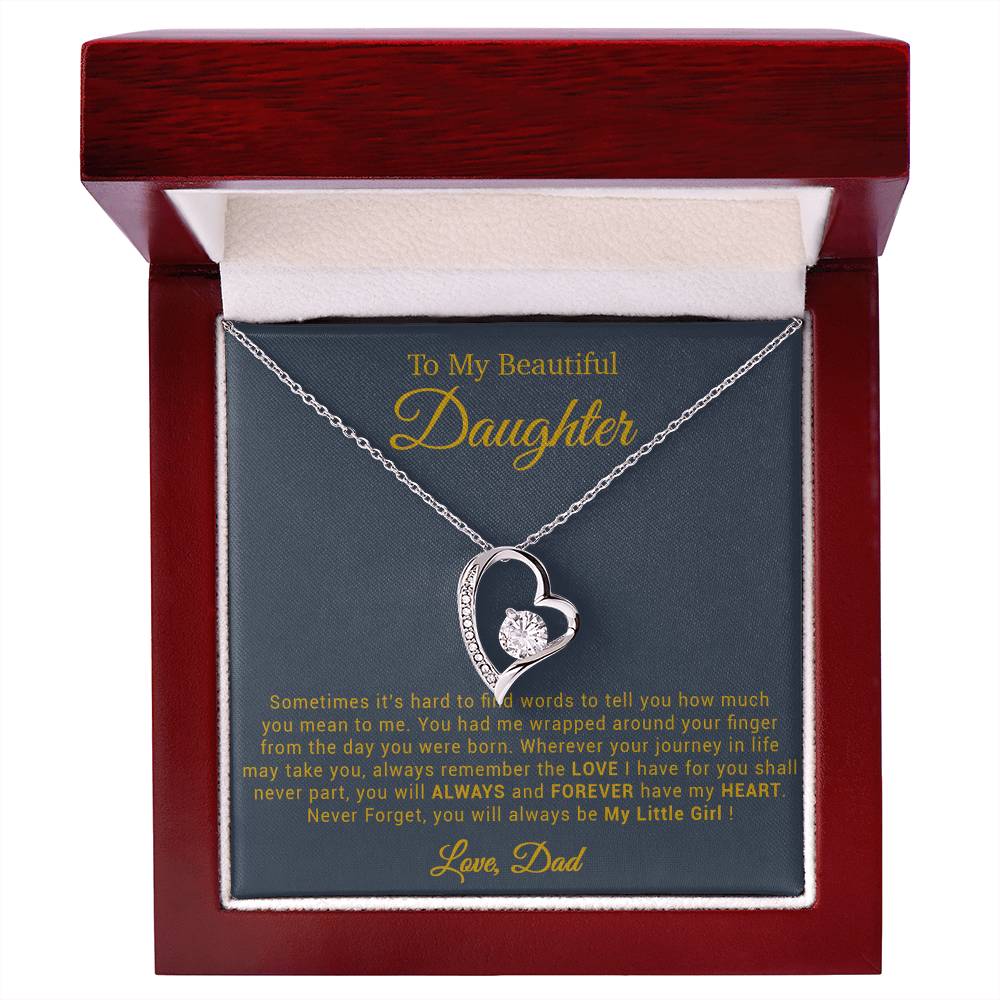 To My Daughter Necklace, Gift for Daughter from Dad, Father Daughter Necklace 20_4_Gold