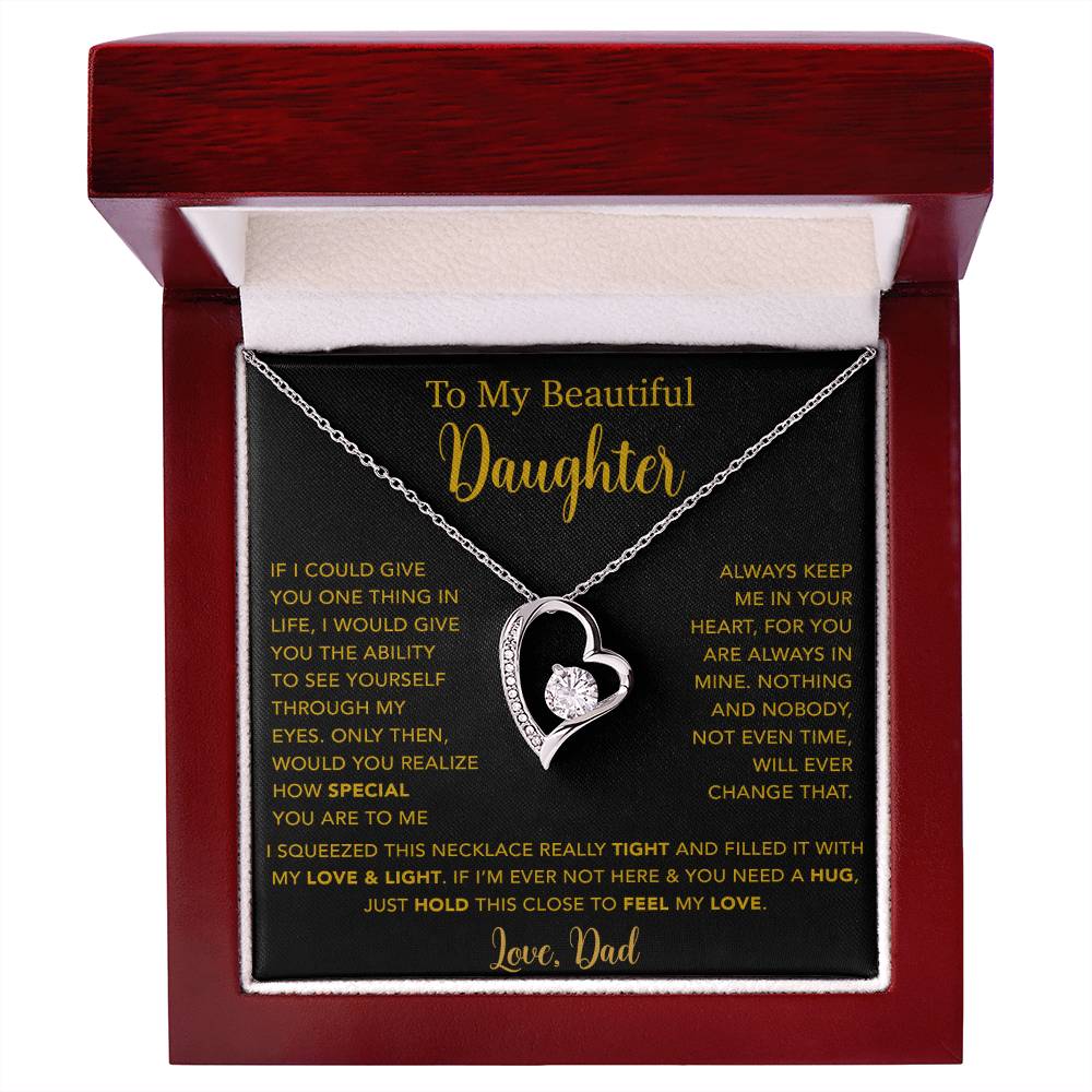 To My Daughter Necklace, Gift for Daughter from Dad, Father Daughter Necklace  4_5_Gold