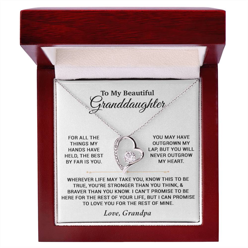 To My Granddaughter Necklace, Birthday Gift For Granddaughter, Birthday Gifts 8_6_White