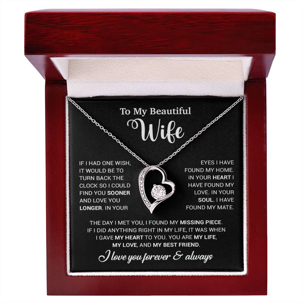 To My Wife Necklace, Wife Gift From Husband, Wife Husband Necklace, Christmas Gift 28_10_Black