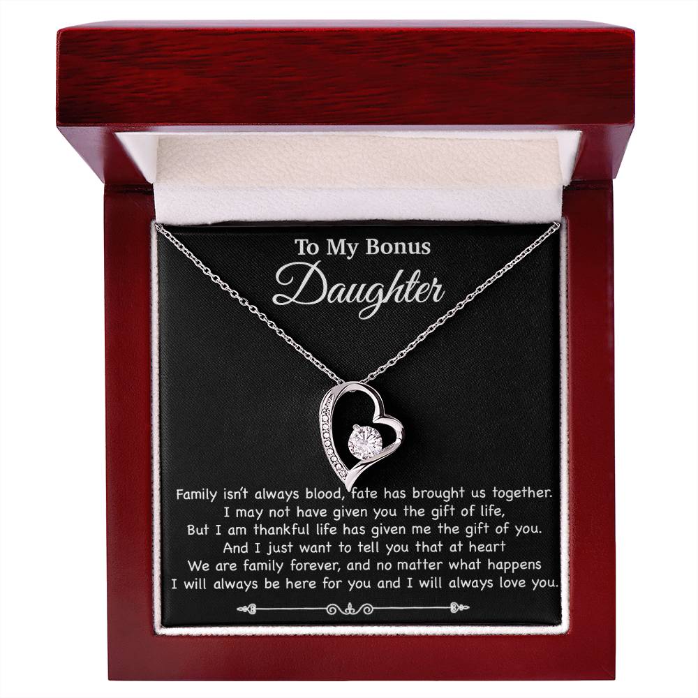 To My Bonus Daughter Necklace, Gift for Bonus Daughter, Step Daughter Birthday 2_11_Black