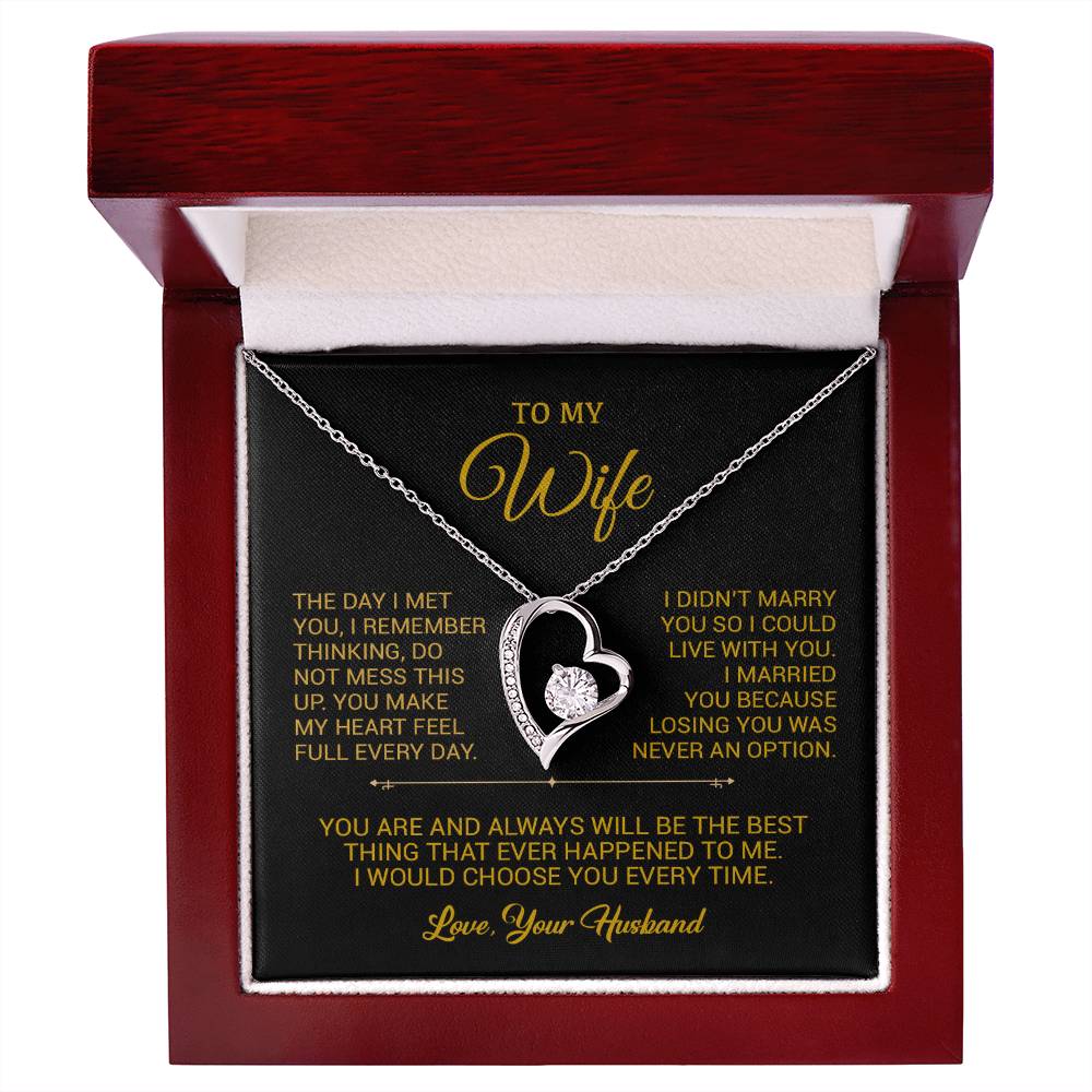 To My Wife Necklace, Gift For Wife, Anniversary Gift For Wife, Christmas Gift 26_9_Gold
