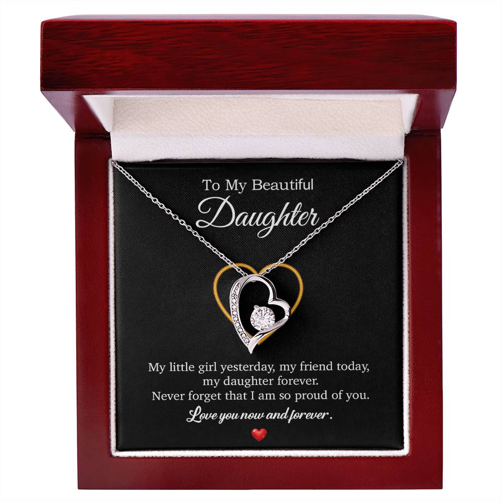 To My Daughter Necklace, Gift For Daughter From Dad, Daughter Father Necklace 10_7_Black