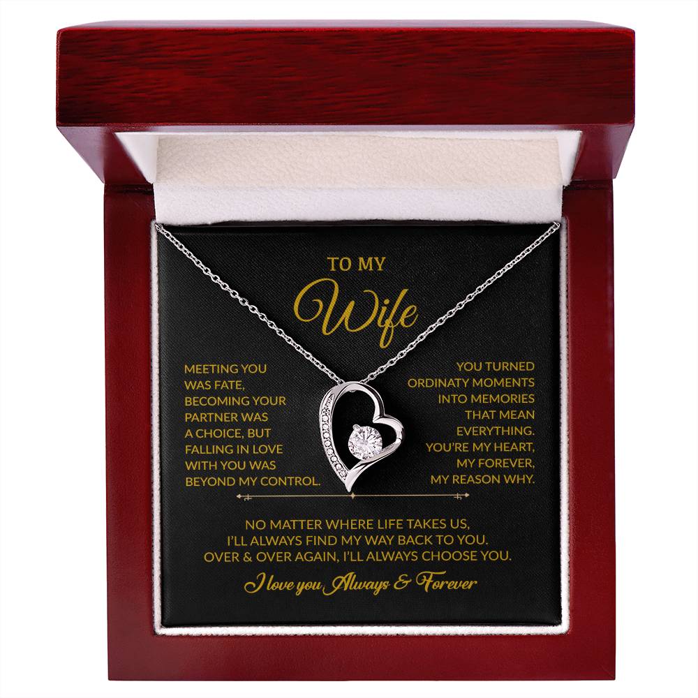 To My Wife Necklace, Gift For Wife, Anniversary Gift For Wife, Necklace For Wife 3_8_Gold