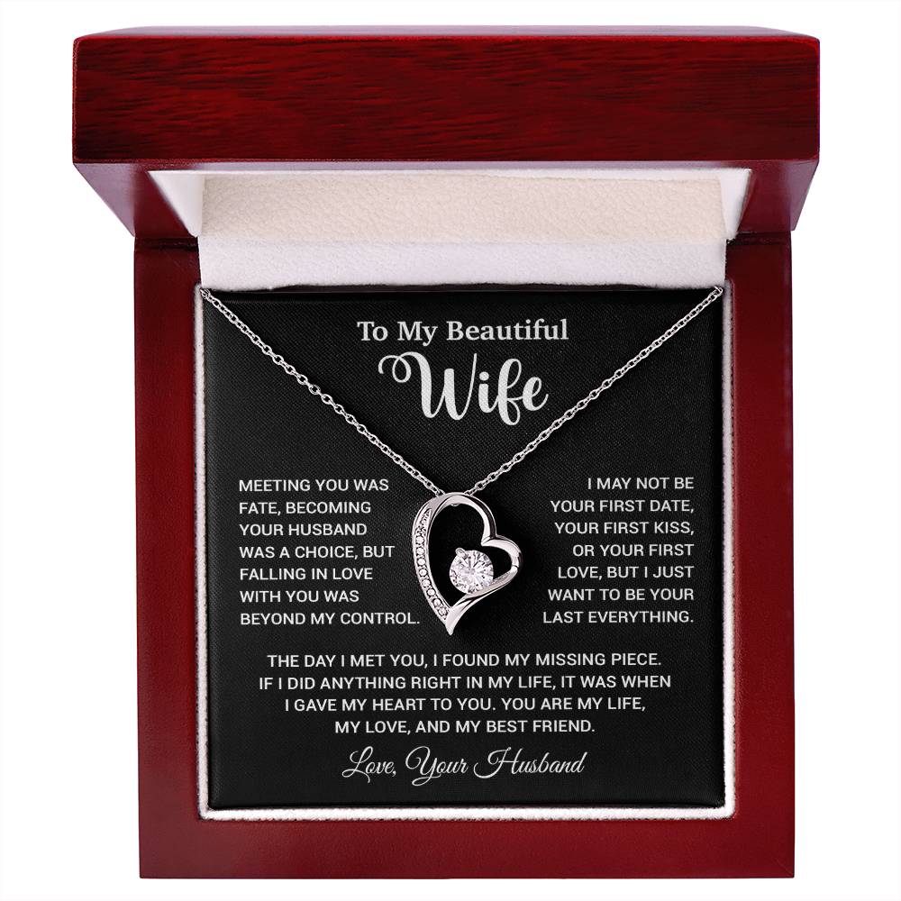 To My Wife Necklace, Wife Gift From Husband, Wife Husband Necklace, Christmas Gift 13_10_Black