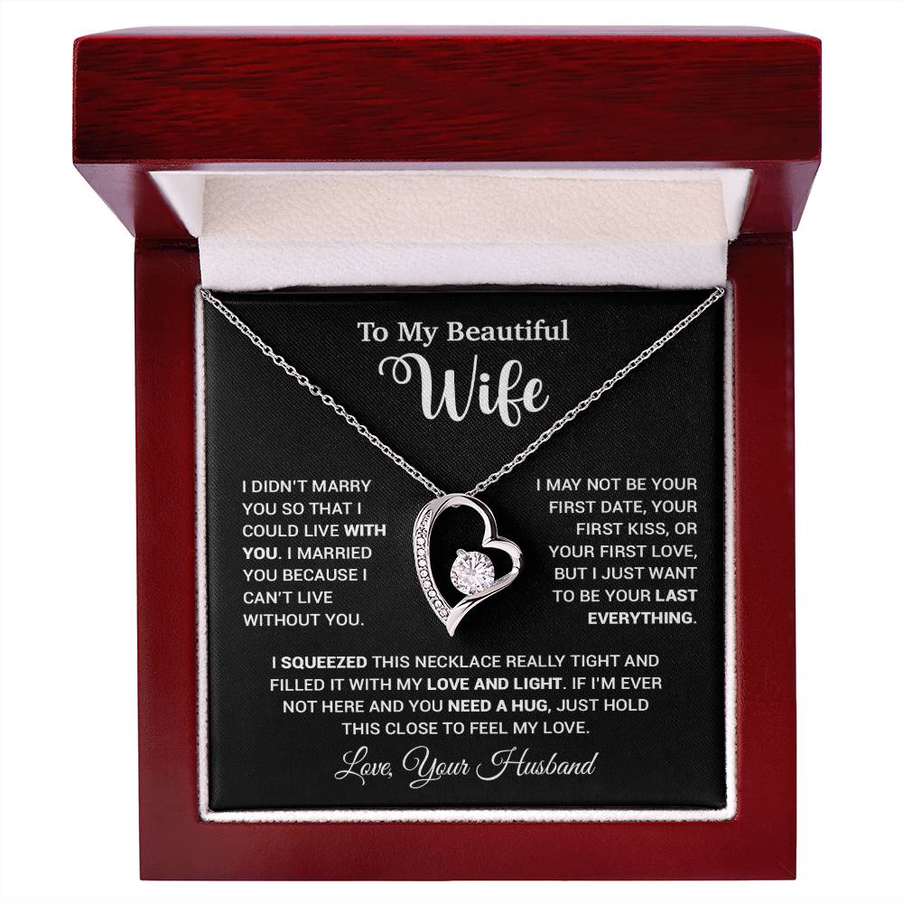 To My Wife Necklace, Wife Gift From Husband, Wife Husband Necklace, Christmas Gift 25_9_Black