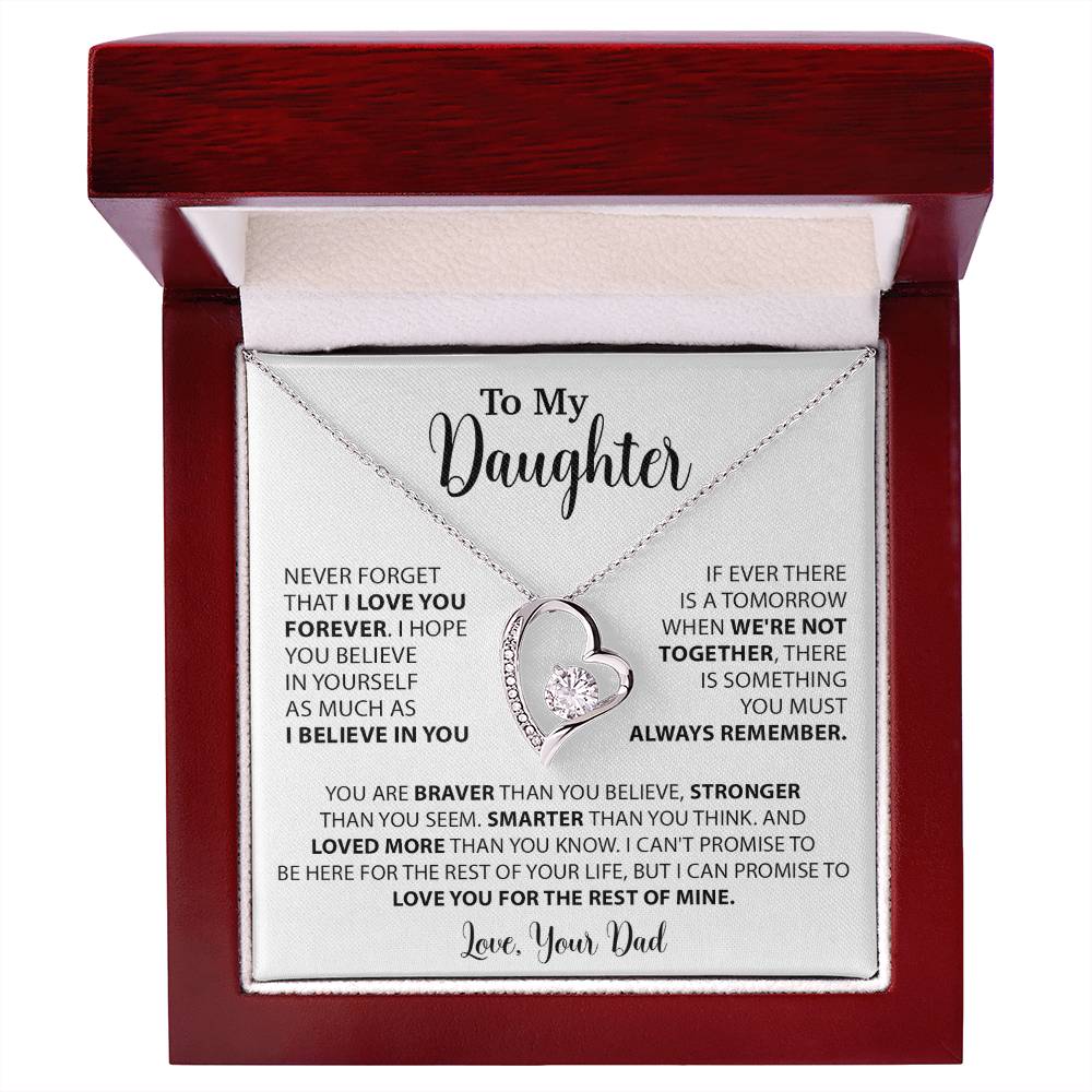 To My Daughter Necklace Gift for Daughter from Dad,Daughter Father Necklace 14_4_White