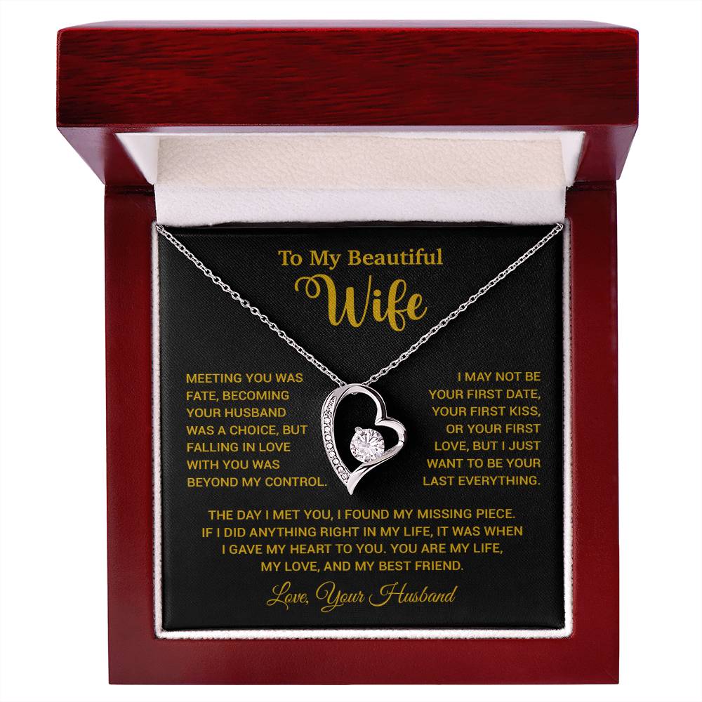 To My Wife Necklace, Wife Gift From Husband, Wife Husband Necklace, Christmas Gift 13_10_Gold