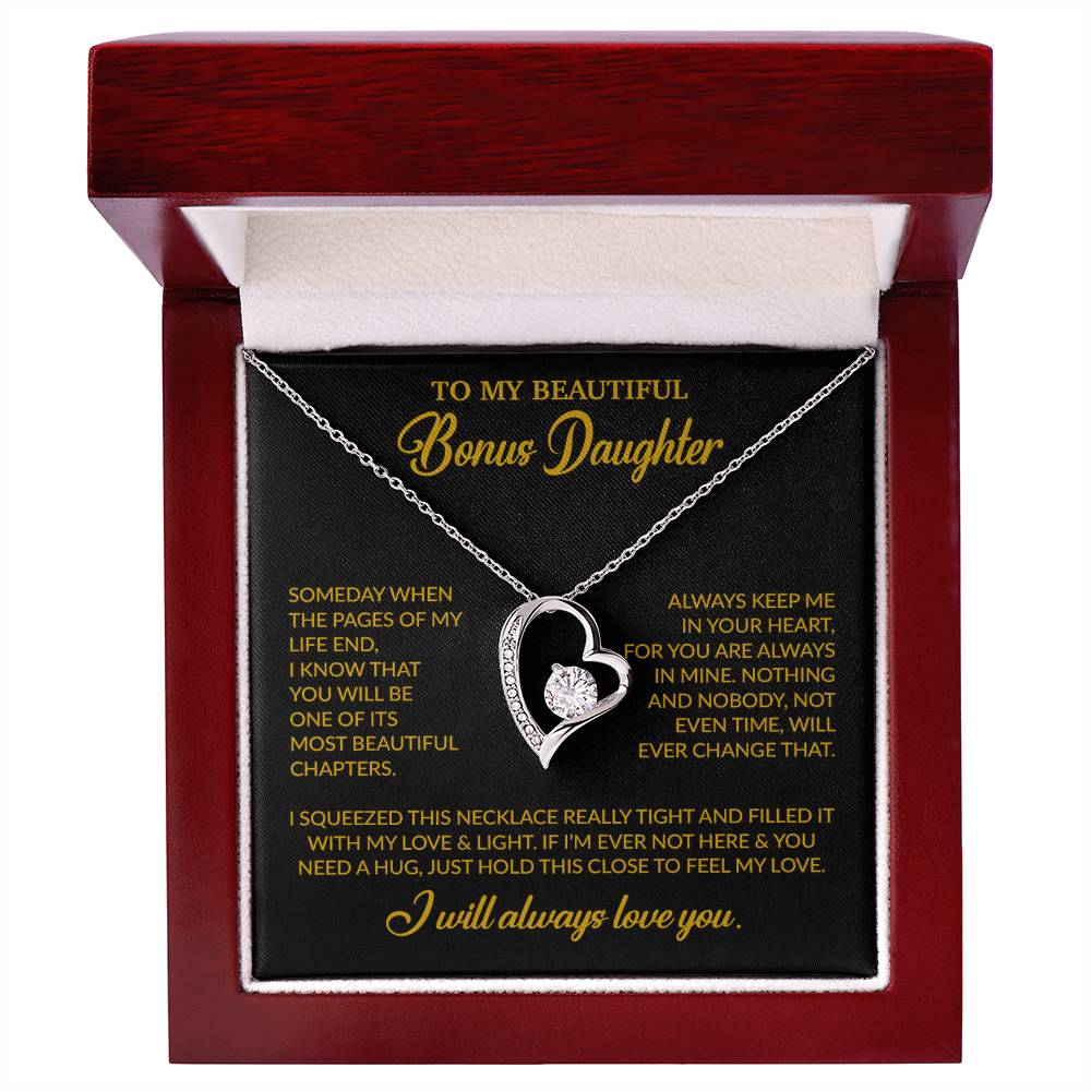 To My Bonus Daughter Necklace, Gift for Bonus Daughter, Step Daughter Birthday 25_11_Gold