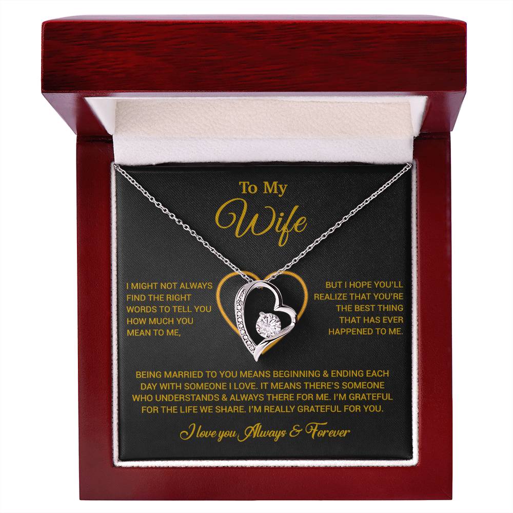 To My Wife Necklace, Gift For Wife, Anniversary Gift For Wife, Necklace For Wife 20_6_Gold