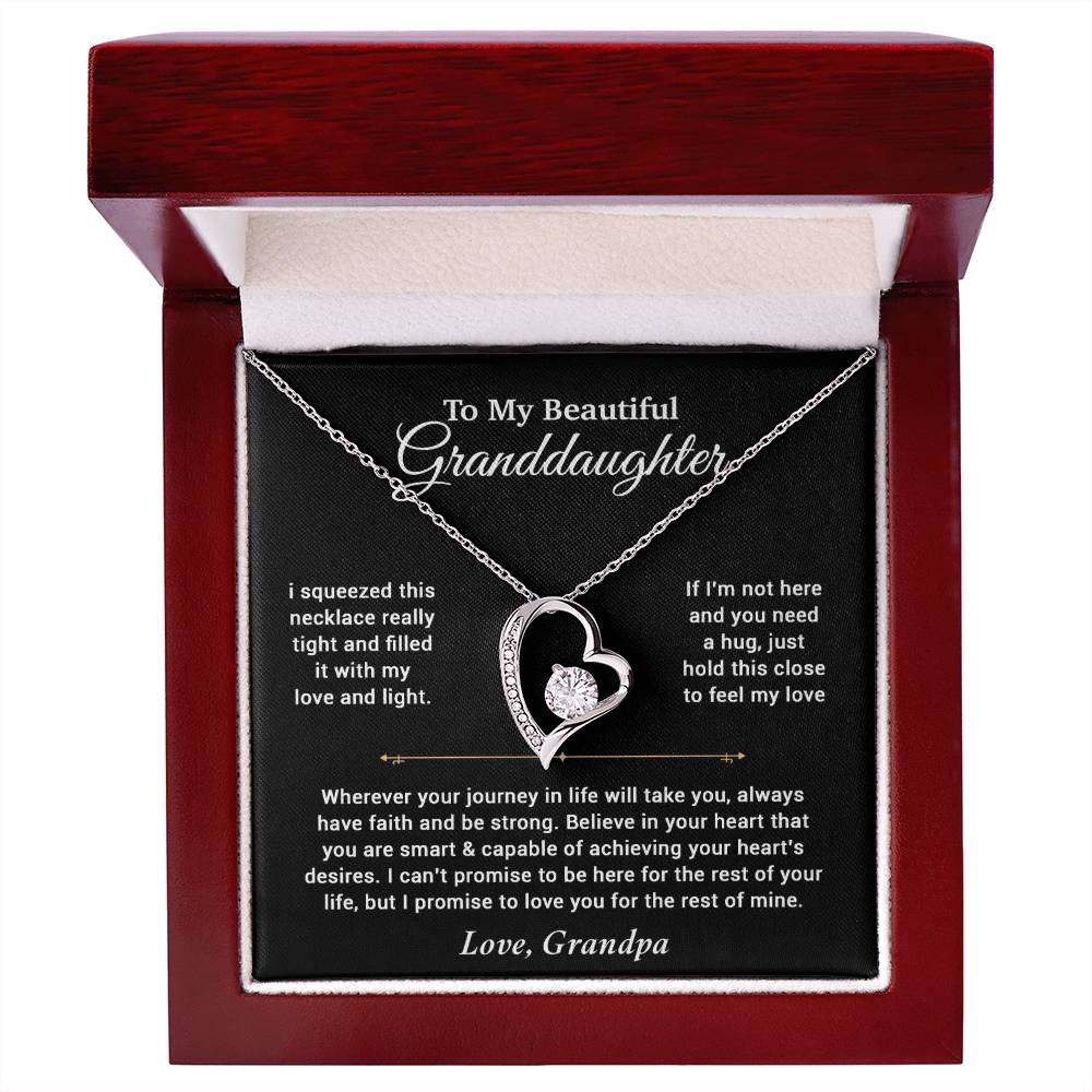 To My Granddaughter Necklace, Birthday Gift For Granddaughter, Birthday Gifts 11_6_Black