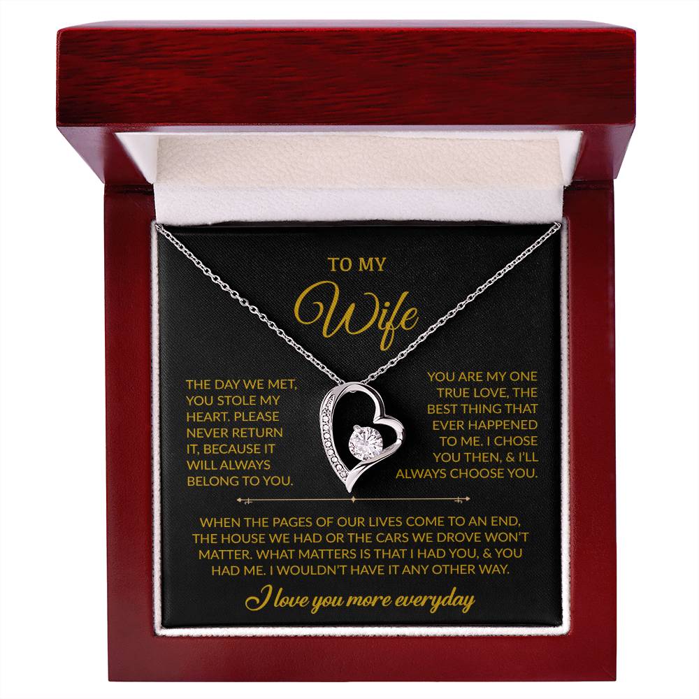 To My Wife Necklace, Gift For Wife, Anniversary Gift For Wife, Necklace For Wife 27_7_Gold
