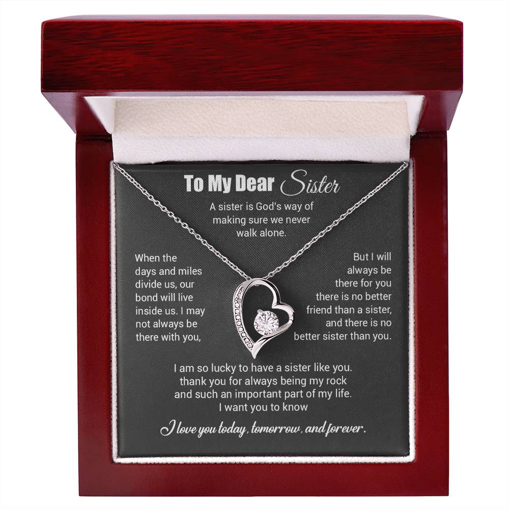 To My Sister Necklace, Brother to Sister, Birthday gift For Sister from Brother 3_4_Gray