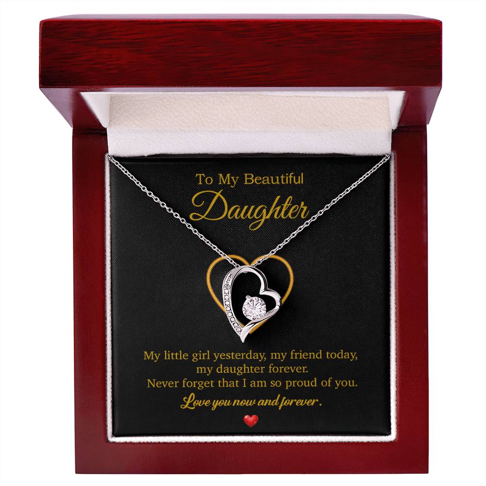 To My Daughter Necklace, Gift For Daughter From Dad, Daughter Father Necklace 10_7_Gold