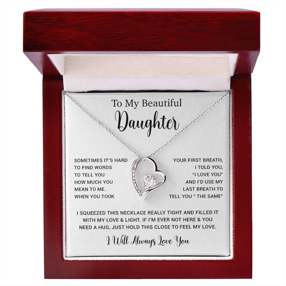 To My Daughter Necklace, Gift for Daughter from Dad, Father Daughter Necklace  11_5_White