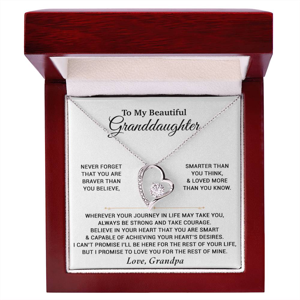 To My Granddaughter Necklace, Birthday Gift For Granddaughter, Birthday Gifts 9_6_White