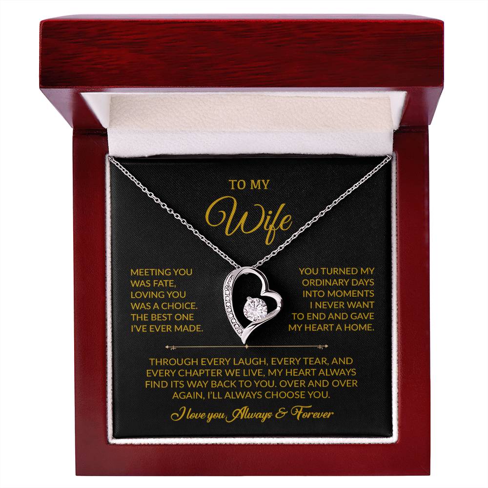 To My Wife Necklace, Gift For Wife, Anniversary Gift For Wife, Necklace For Wife 1_8_Gold