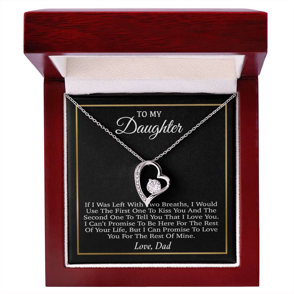 To My Daughter Necklace, Gift for Daughter from Dad, Father Daughter Necklace 31_3_Black