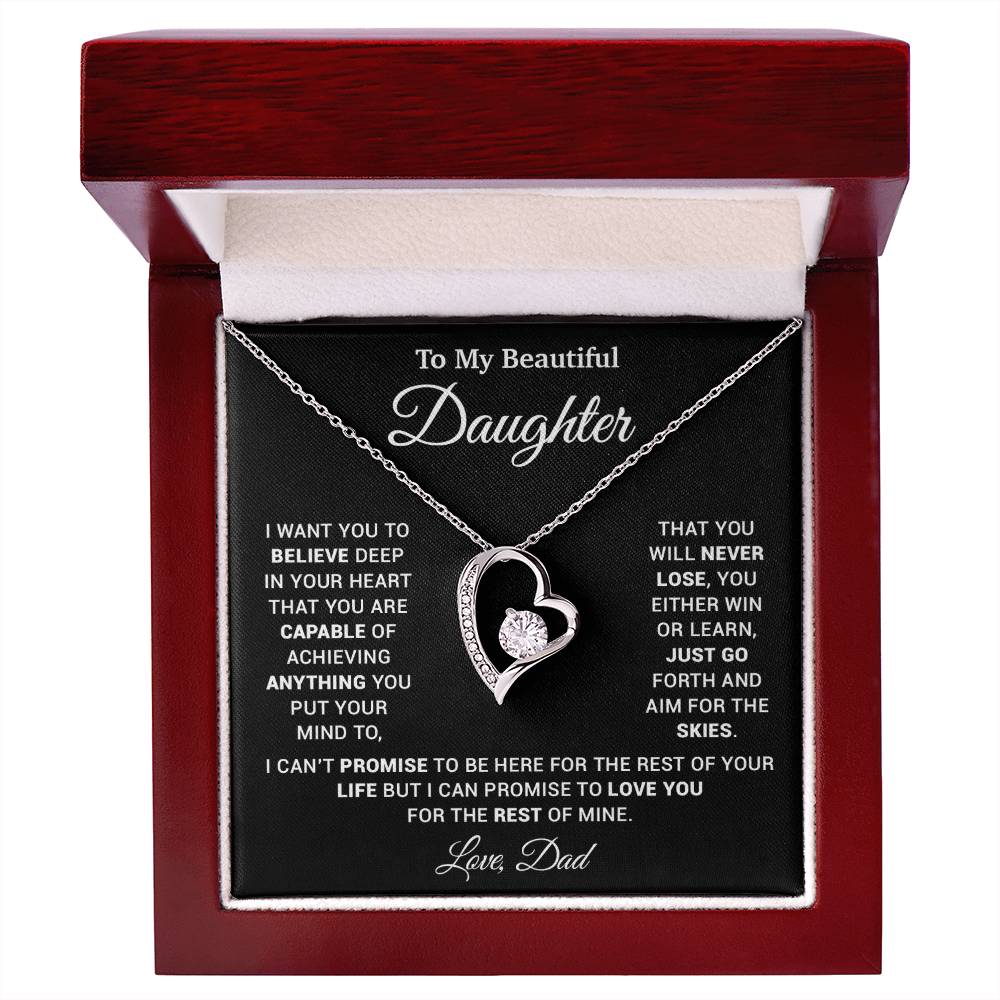 To My Daughter Necklace, Gift for Daughter from Dad, Father Daughter Necklace 26_2_Black
